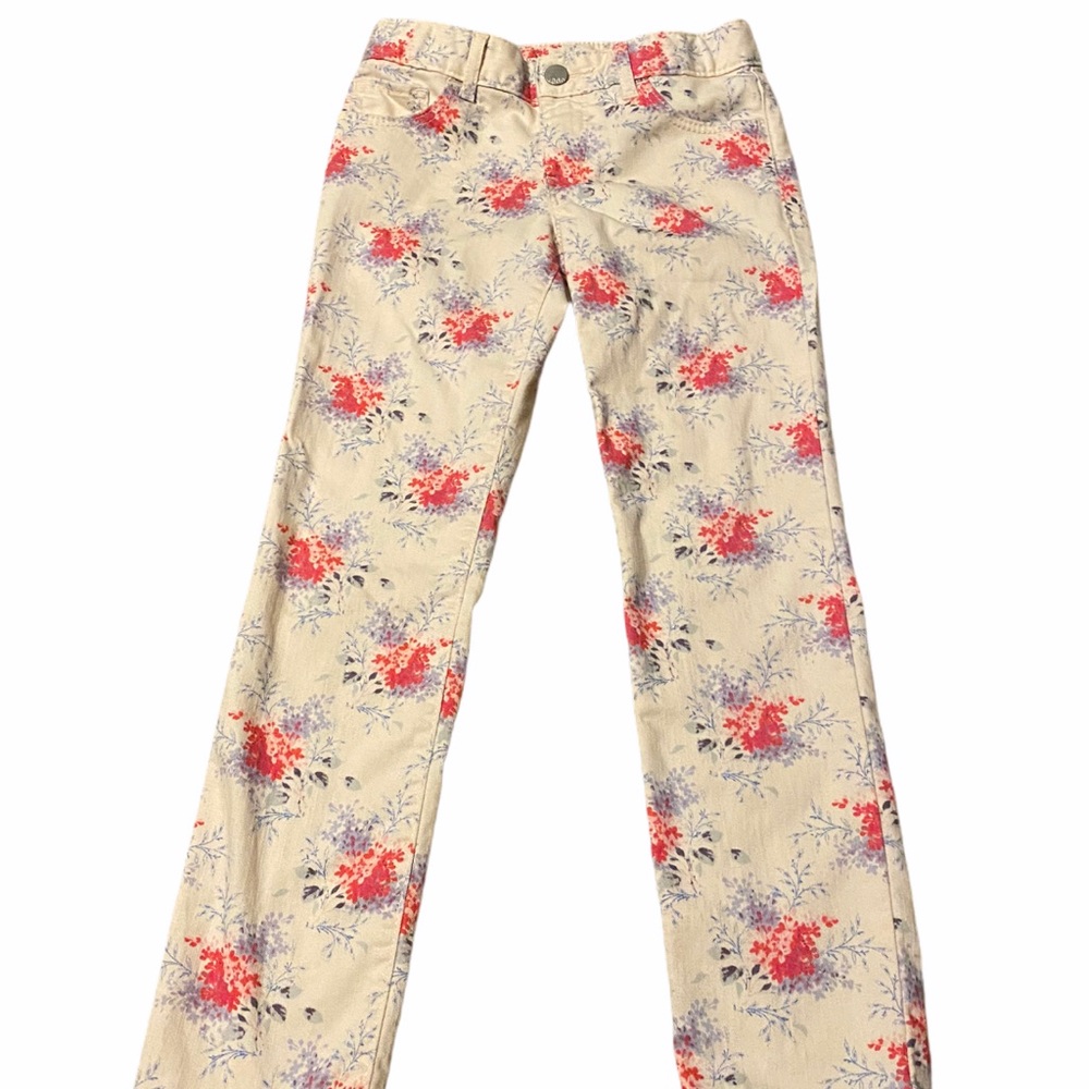 Girls Denim Floral Jeans Size 7R